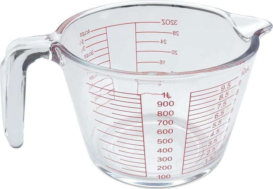 Glazen maatbeker schuine maatbeker transparante kan (1000 ml)