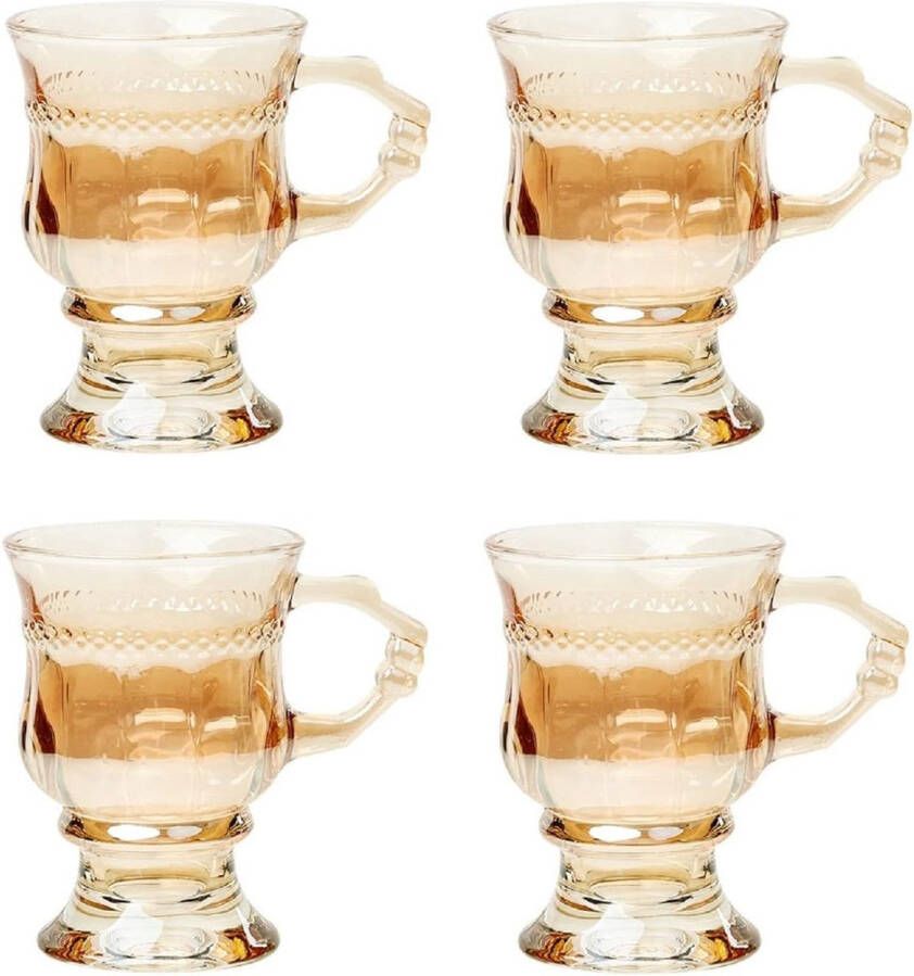 Glazen met handvat set van 4 Ierse koffieglazen cappuccinokopjes ijsglazen theeglas cocktailglazen glazen bekers drinkglas koffieglas voor ijskoffie bier smoothies 140