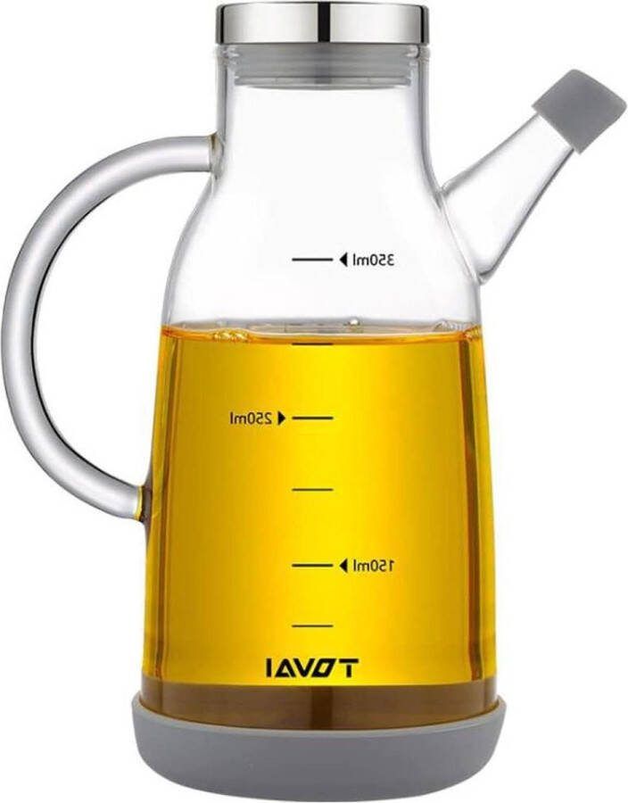 Glazen oliedispenser 350 ml lekvrije azijndispenserhouder voor keuken en grill