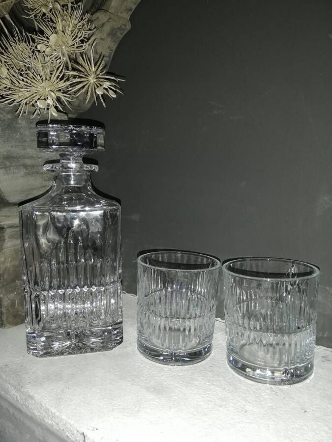 Salt&pepper glazen set karaf met 2 glazen kado tip whiskey