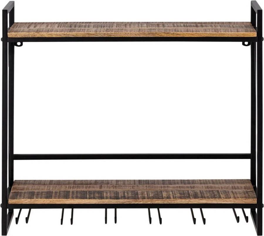 Glazenrek flessenrek wijnrek mangohout