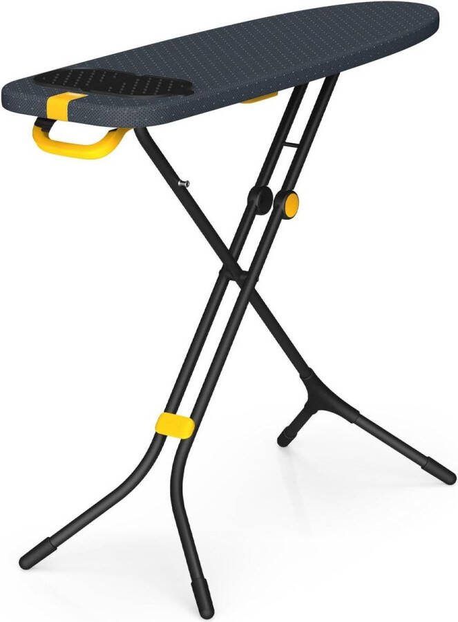 Glide Plus Strijkplank 110 x 33 cm Verstelbare Hoogte Hittebestendige Stoomstrijkplank Eenvoudige Opslag 4 Lagen Katoenen Hoes Zwart Blauw