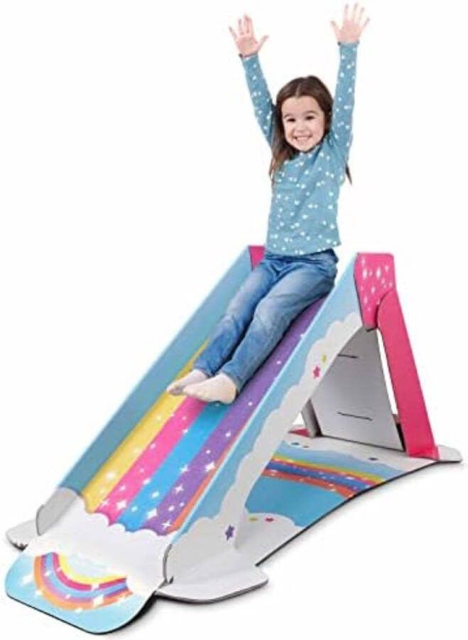 Glijbaan peuter Glijbaan 2 jaar 94 5 x 7 x 67 5 cm 4 kg Regenboogkleuren Materiaal (karton)