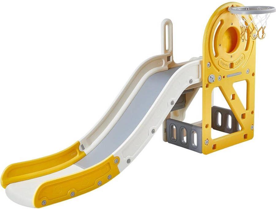 Glijbaan voor kinderen Fun-Slide met basketbalkorf Peuterglijbaan voor binnen en buiten 186 x 112 x 100 cm