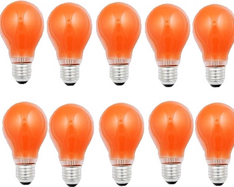 Gloeilampen lampen oranje EK Lamp Voetbal versiering feestversiering Nederland Holland 10 stuks 40 watt E27