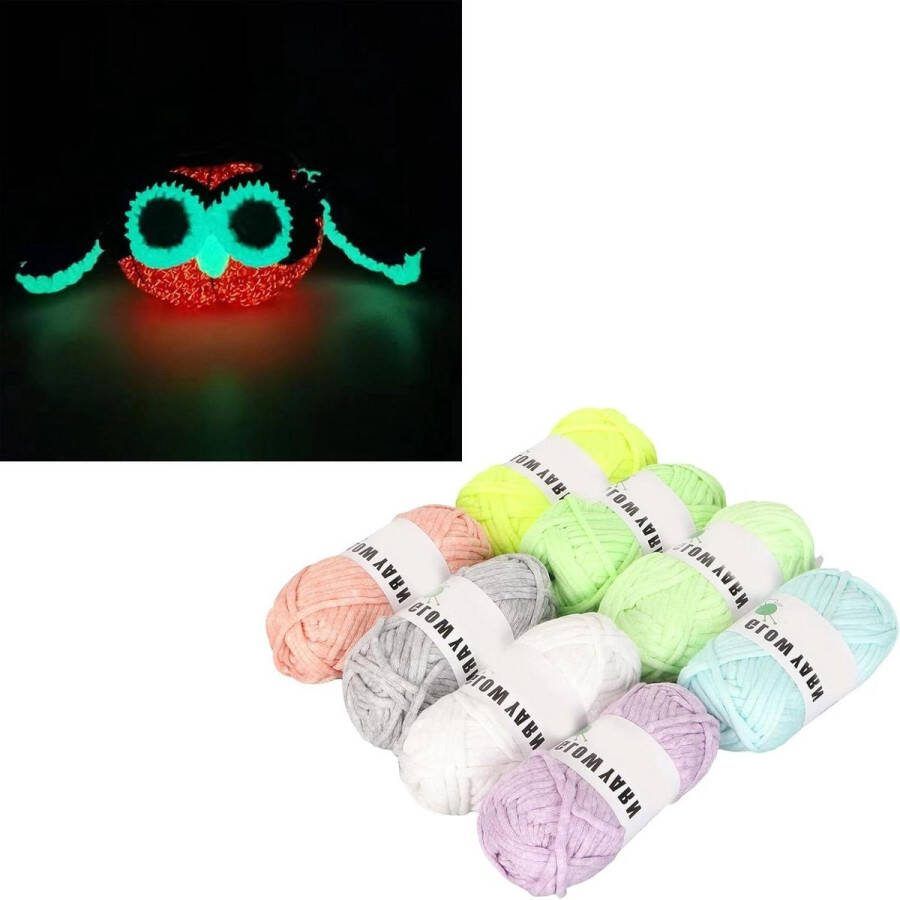 Glow In The Dark Garen 8 Rollen 45 M 14764 ft Polyester Voor Hoeden Sjaals Glow in the Dark Snuisterijen Rugzakken Bloemen