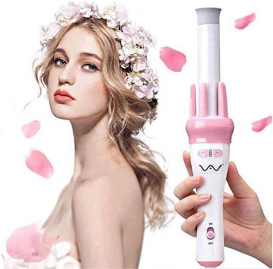 Golvenkrultang Set| Krultang Keramische Krultang Wafeltang Wavertang Wave Krultang Golfkrultang Ion Protectie Hair Waver Voor Krullen Waves Beach Waves Krultang Three Barrel Hair Curler Roze