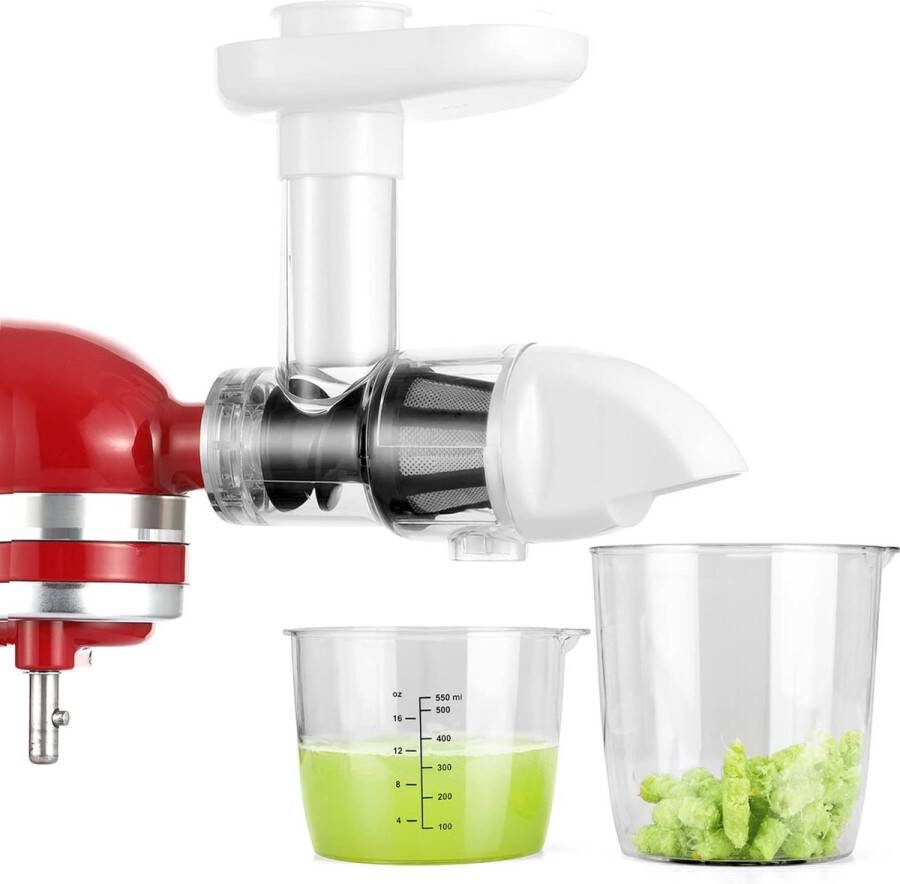 Goods Juicer Attachment Geschikt voor alle KitchenAid Stand Mixer Slow Juicer Citrus Juicer Accessoires Chew Juicer Attachment Groente en Fruit (Wit)