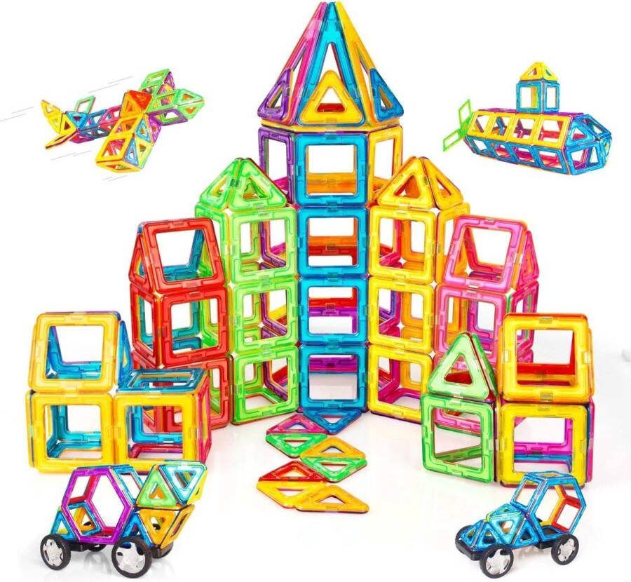 Goods Magnetische Bouwblokken 120 Stuks Magneet Speelgoed Magnetisch Educatief Speelgoed Magneten Blokken Spelen Bouwen Magnetische Bouwset Bouwstenen Stapelblokken voor Kinderen Jongen Meisje Geschikt voor 3-7 Jaar