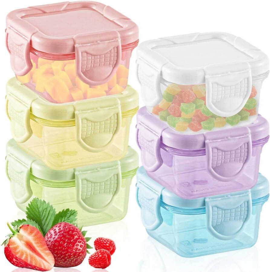 Goods Voorraaddozen voor keuken met deksel kleine diepvriesdozen 6 stuks voedselcontainers saus voor het bewaren van levensmiddelen
