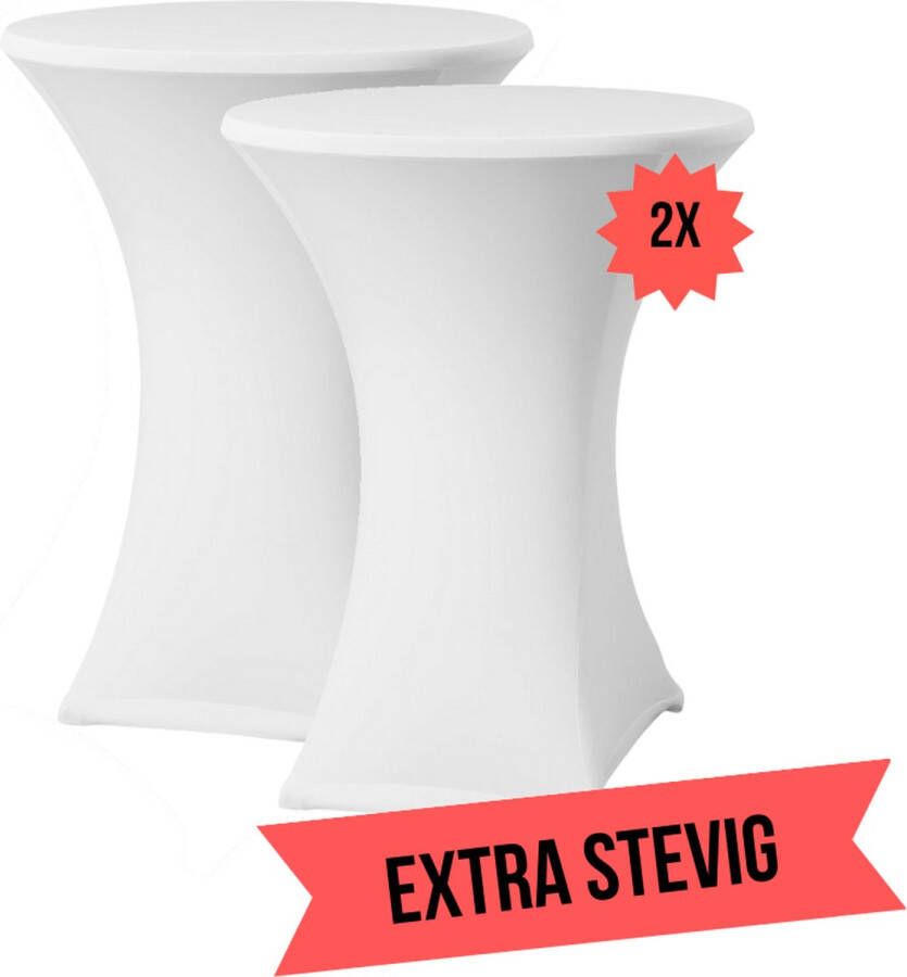 GOODX Statafelrok Wit 2x – ∅80-85 x 110 cm – Stretch 2 stuks – Tafelrok voor Statafel Geschikt voor feesten en partijen Sta Tafel Hoes Staantafelhoes Cocktailparty