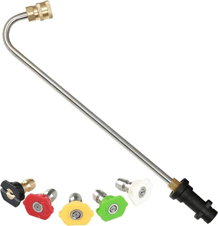 Goot Reinigingsgereedschap voor Hogedrukreiniger Uitbreiding Wand Goot Cleaner Lance met 5 Stks Spray Nozzles Water Bezem Onderstel Cleaner Dakgootreiniger