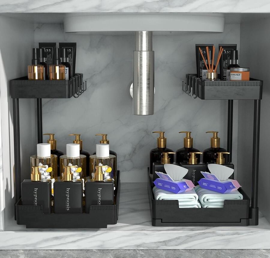 Gootsteenkast organizer Keukenkast organizer Gootsteenkast 2 stuks