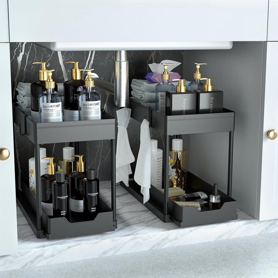 Gootsteenorganizer 2 stuks badkamerkastorganizer