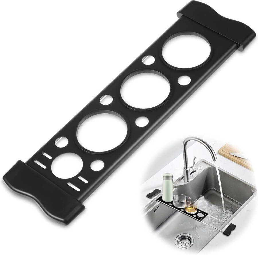Gootsteenorganizer Gootsteenplank Afdruiprek Flessen Sponshouder Keuken Multifunctionele Vaatdoekhouder Doekhouder Gootsteen Vaatdoekhouder Breidt uit kan worden gedemonteerd