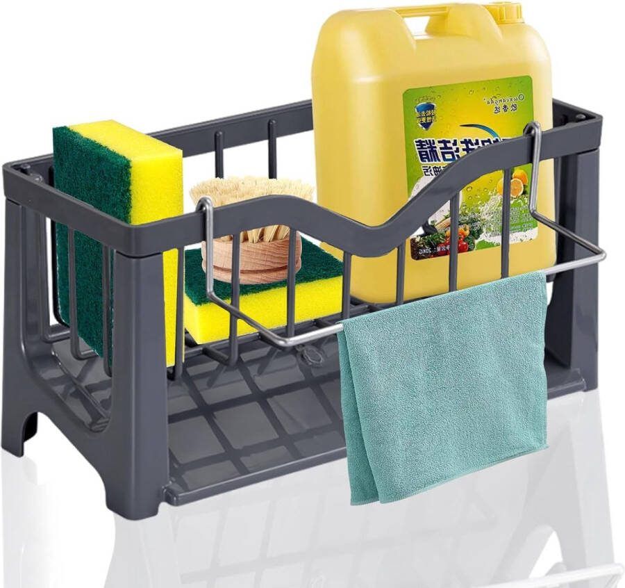 Gootsteenorganizer Sponshouder Gootsteen Zwart Plastic Gootsteenorganizer Sponshouder Gootsteenorganizer met afvoerpanorganizer Keuken