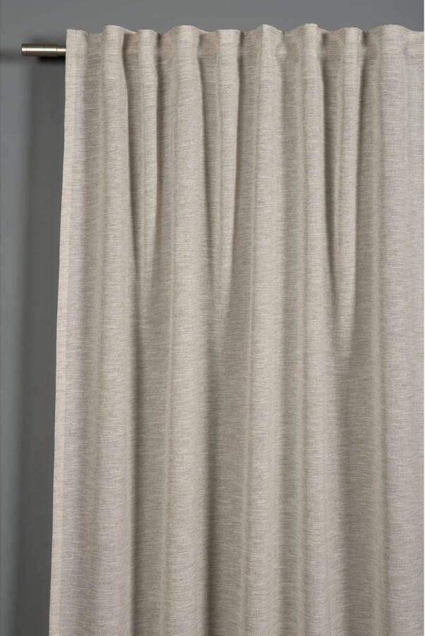 Gordijn met verborgen tabs en plakband transparant privacyscherm verblindingsvrij transparant gordijn in natuurlijke look beige 140 x 245 cm