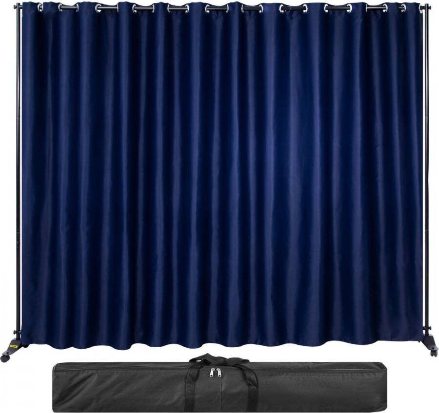 Gordijn Verdeler Stand 8 x 10 ft Vrijstaande Scheidingswand met 4 Wielen Aluminium Frame Cerduisteringsgordijn Oxford Tas Uitbreidbare Partitie Privacyscherm voor Kantoor Conferentie Marine