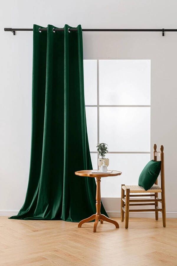 Gordijnen 250x140 cm gordijnen voor ramen en balkondeur gordijn voor huis met oogjes ondoorzichtig gordijn gordijnroede gordijnen groen