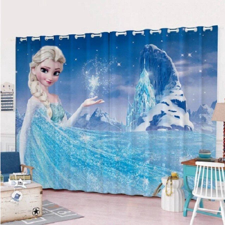 Gordijnen Frozen Elsa kant en klaar verduisterend 2 delen 140x100 cm
