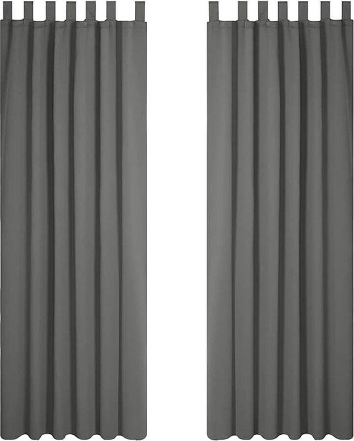 Gordijnen Lussen Lichtgrijs 140x200 cm (B x H) set van 2 Verduisterende Gordijnpanelen in Polyester voor Slaapkamer Woonkamer Keuken