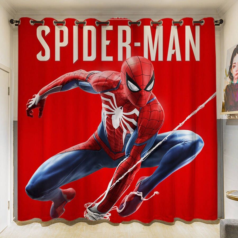 Gordijnen Spiderman kant en klaar verduisterend 2 delen 140x100 cm