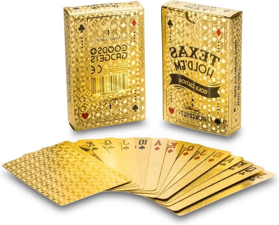 Gouden pokerkaarten PVC plastic waterdicht deck speelkaarten goudfolie Pokerset