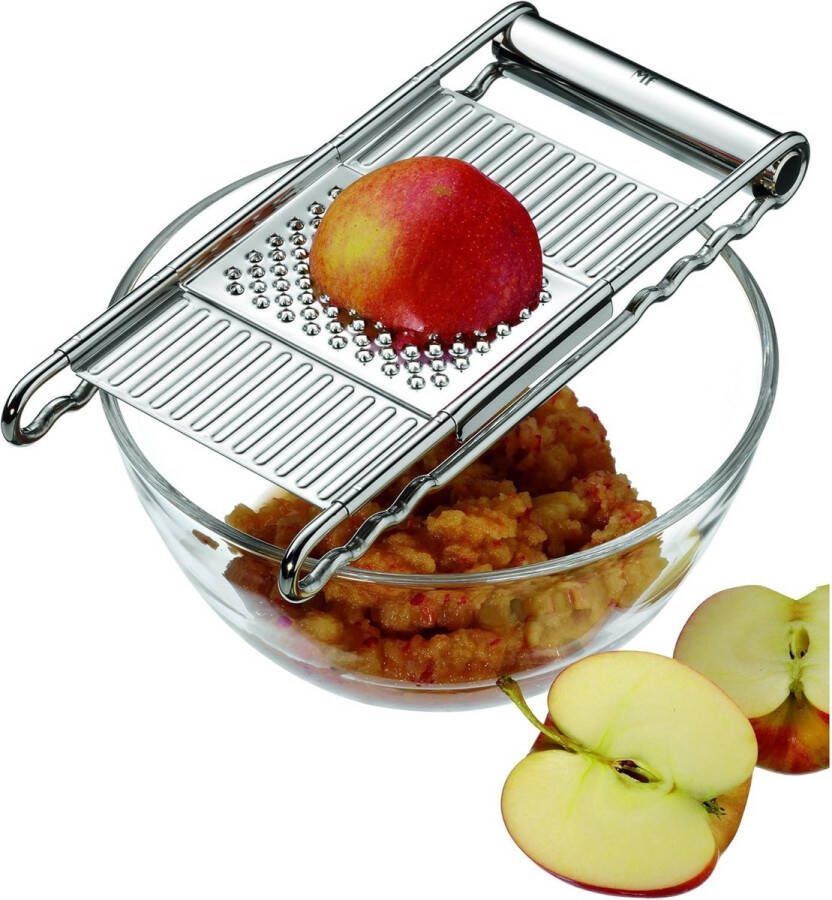 Gourmet Groenterasp 12 x 18 cm Roestvrij Stalen Keukenrasp met 4 Opzetstukken Multifunctionele Rasp voor Schaven Raspen en Snijden Aardappelrasp en Komkommerschaaf Raspen