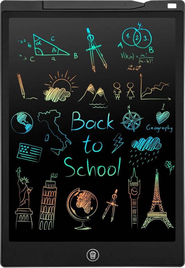Grafisch tablet met lcd-schrijfbord 30 5 cm digitaal draagbaar Ewriter uitwisbaar tekenpad voor kinderen volwassenen thuis school kantoor Zwart