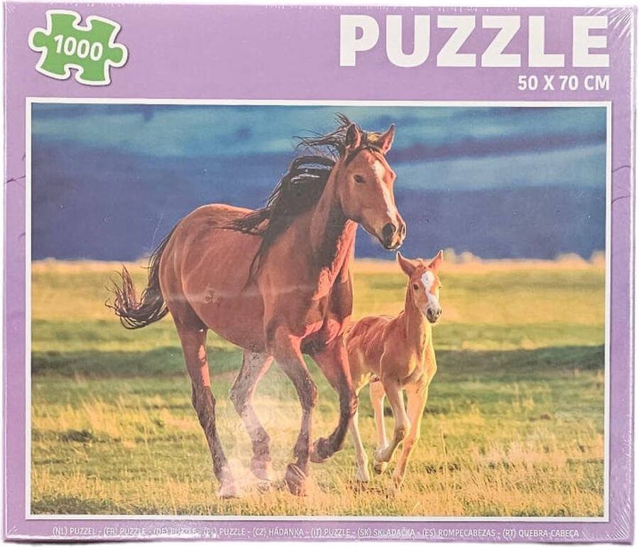 Grafix Puzzel Volwassenen Paard met veulen Kinderen 1000 stukken Puzzel 1000 stukjes volwassenen Legpuzzel