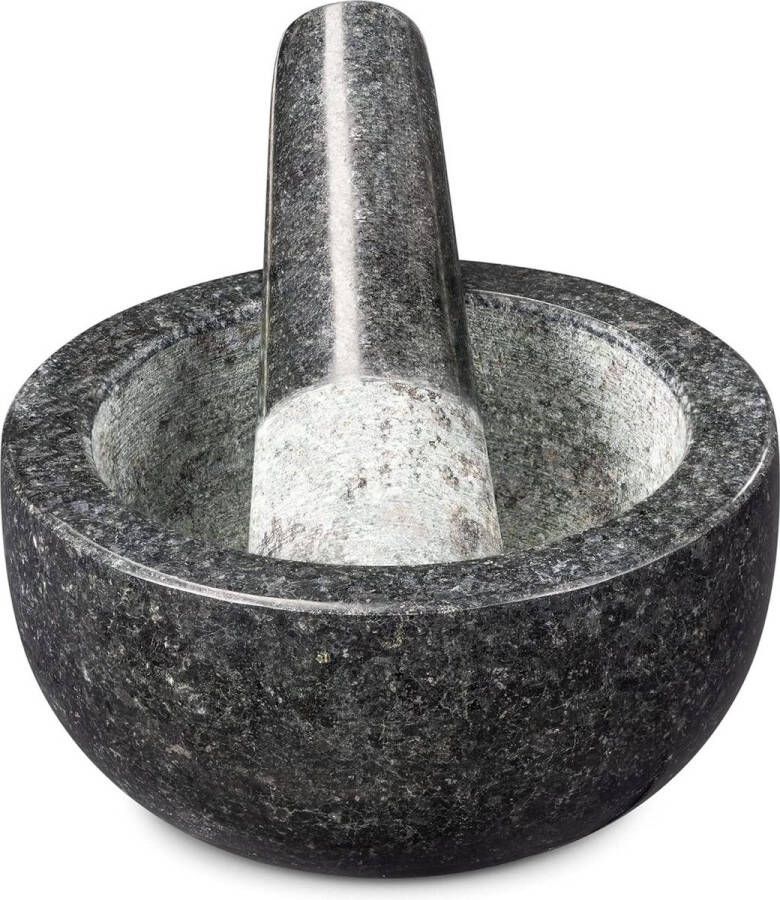 Graniet vijzel met stamper Voor kruidenmixen pesto en dips Set fijnmalen Ø 12 cm
