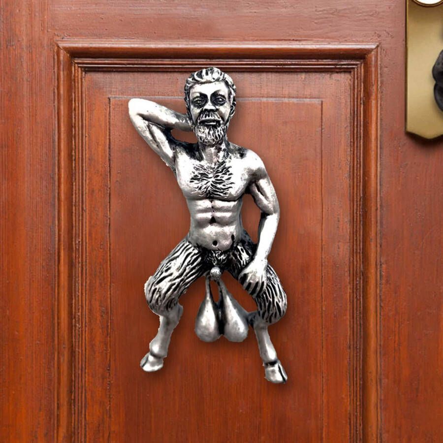 Grappige deurbel deurklopper decoratie zilver 5*2.5*12cm