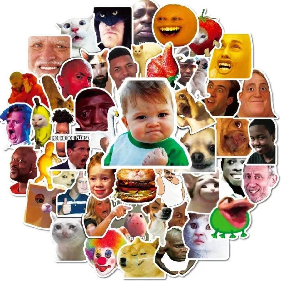 Grappige Meme Stickers 50 Stuks Humor Stickers Kinderen Volwassenen Waterbestendig Laptop Auto Fiets 3 t m 6 cm