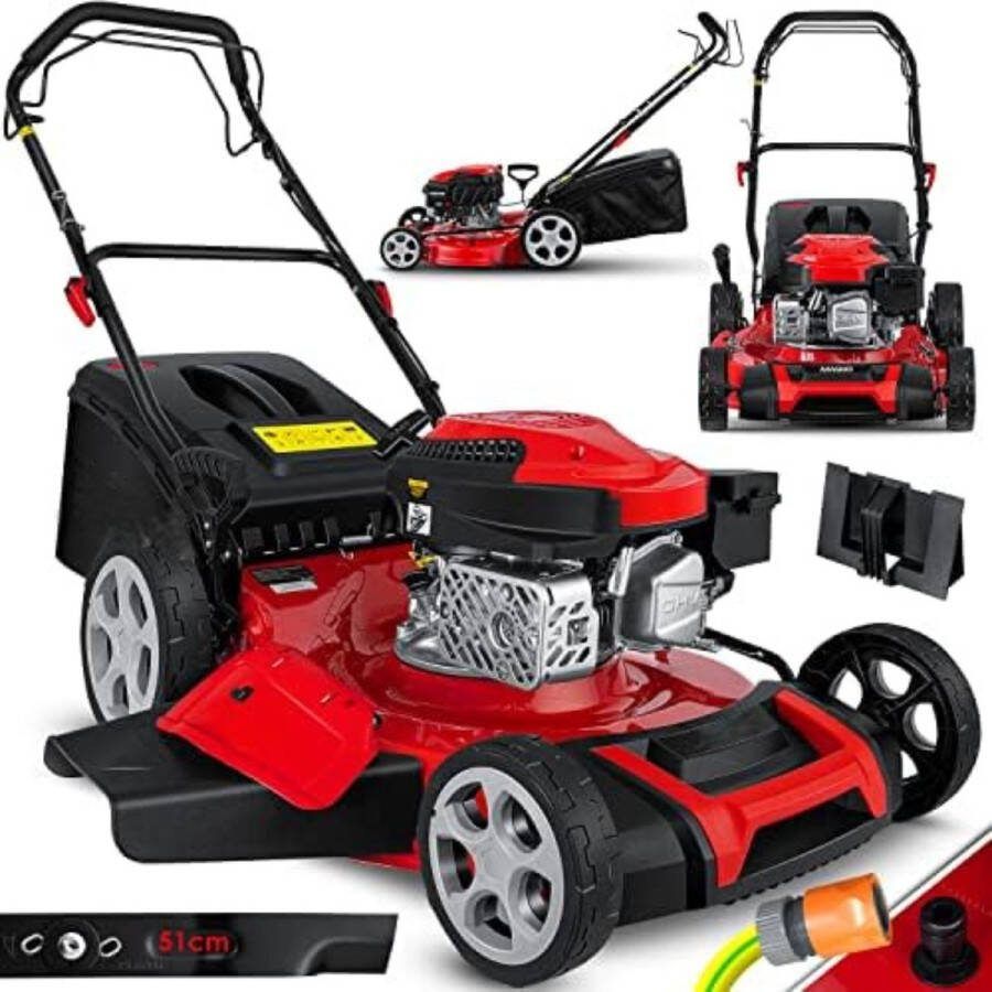 Grasmaaier benzine zelfrijdend Grasmaaier benzine zelftrekkend 54 5 x 145 x 101 cm Schnittbreite 51 cm zwart