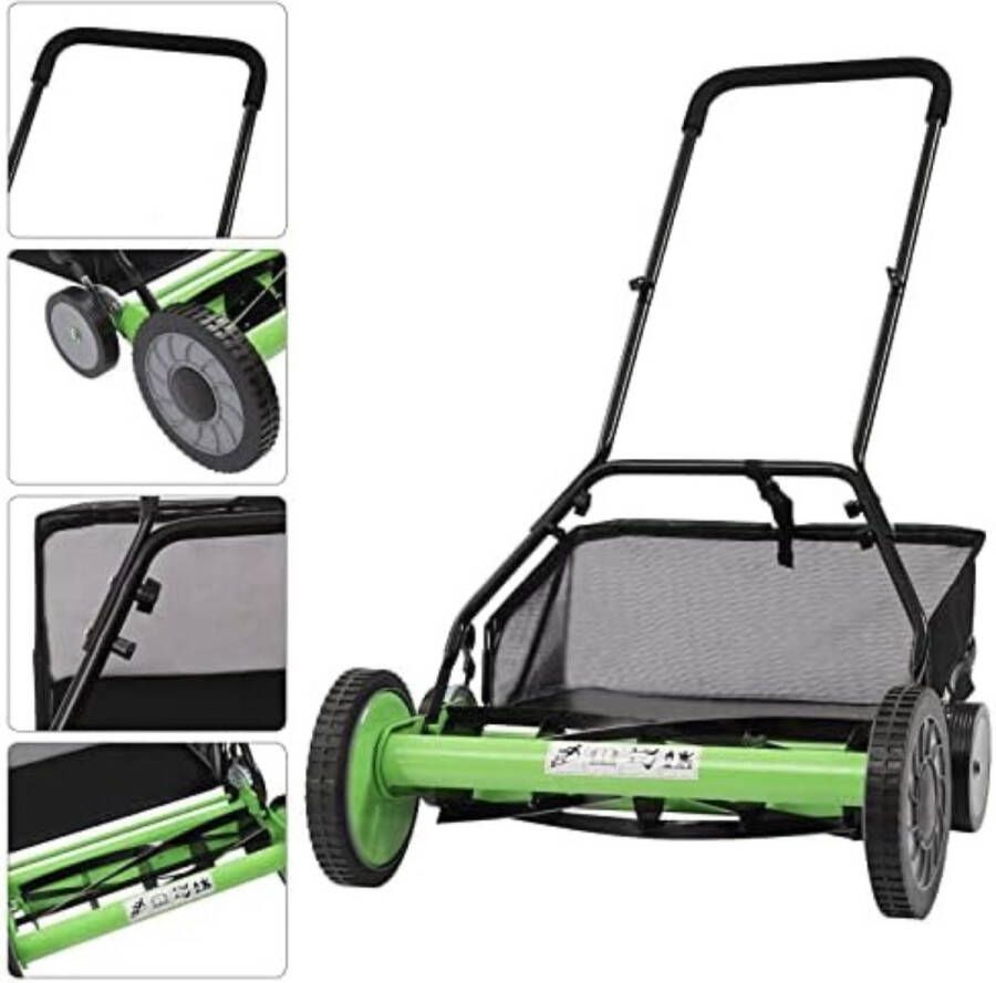Grasmaaier handmatig Handmaaier grasmachine Handmaaier Met opvangzak 15 kg