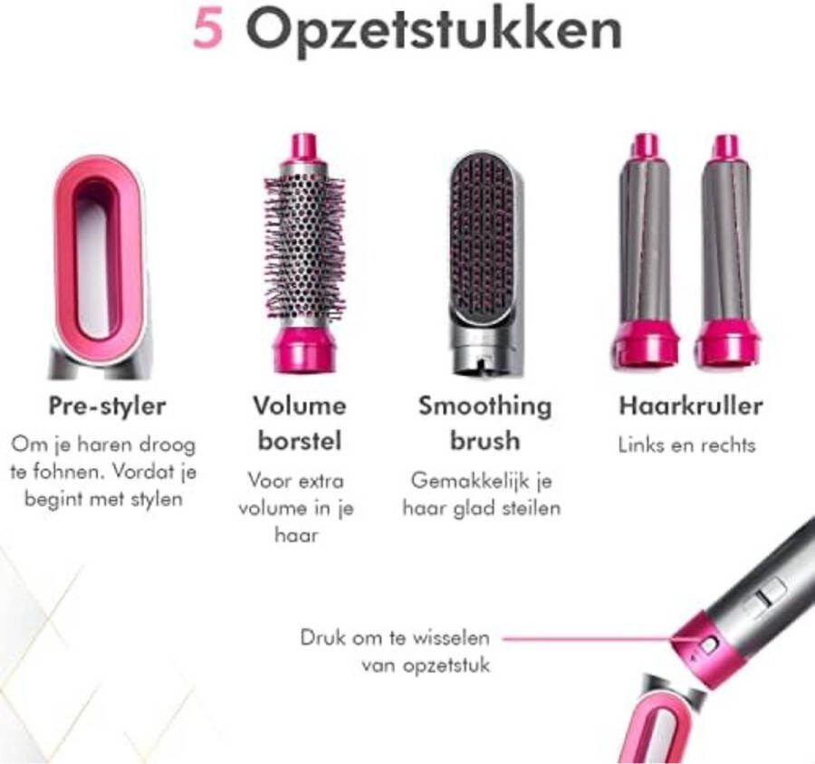 Gratyfied Roterende Fohnborstel Roterende Krulborstel Roterende Fohnborstel Voor Korthaar Roterende Heteluchtborstel Roterende+Fohnborstels Roze