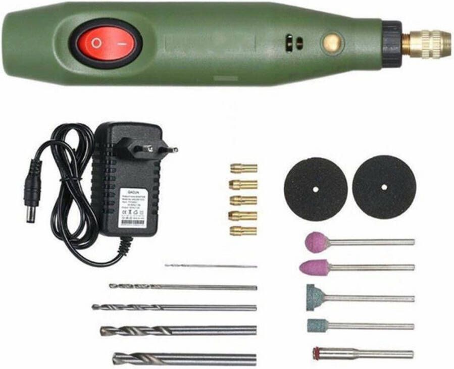 Merkloos Graveerapparaat Multitool 12v Adapter- 18000 Rpm Inclusief 10 Accessoires
