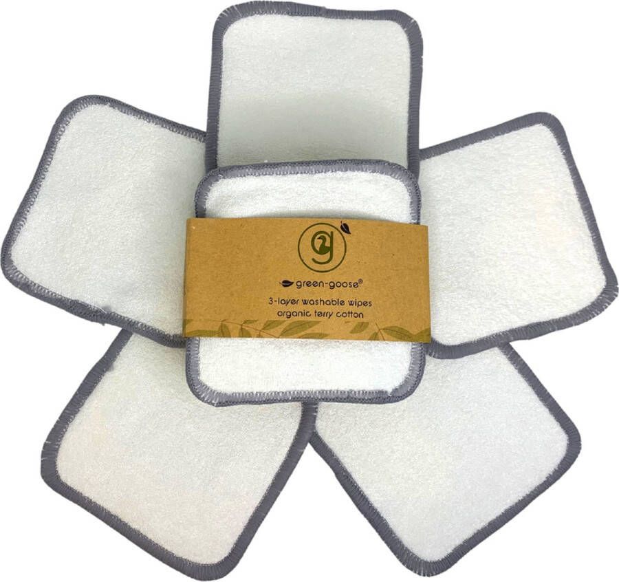 Green-goose Herbruikbare Wattenschijfjes | Make-Up Pads | 10 Stuks | Medium | 10 cm | Gezichtreinigingsdoek | 10 Duurzame Make-Up Remover Pads