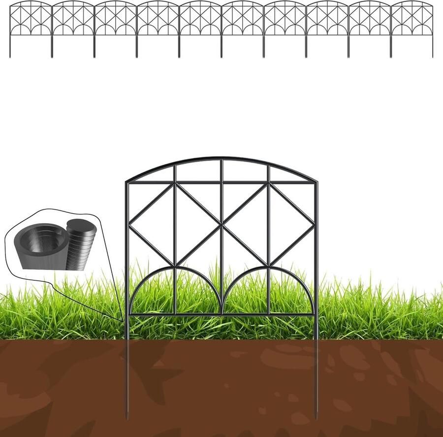 Green Harmony 10 stuks 134 FT ijzeren tuinhek decoratieve tuinranden Green Harmony Tuinhek