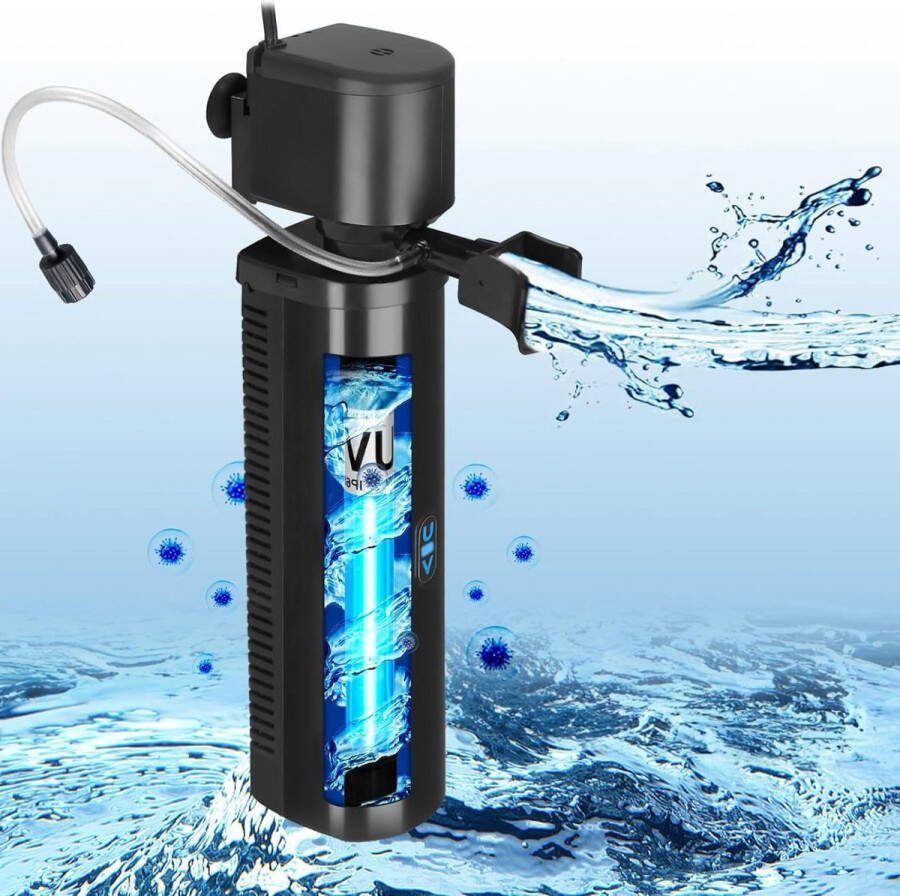 Green Harmony Aquariumfilter 150-560 liter anti-algen U-V-zuiveraar binnenfilter dompelpomp 1500 l u kristalheldere algenvernietiger waterpomp zoet- en zoutwateraquaria Green Harmony Vijverfilter 2.0