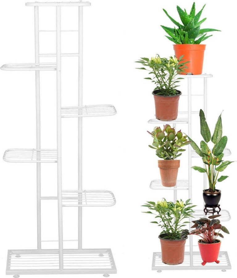 Green Harmony Bloemenstandaard metaal-plantenrek-bloemenrek-6 niveaus-bloementrap-plantentrap-voor binnen en buiten-plantenstandaard-met 5 planken-voor binnen en buiten-tuin-balkon-woonkamer-need content in HTML plantenrek