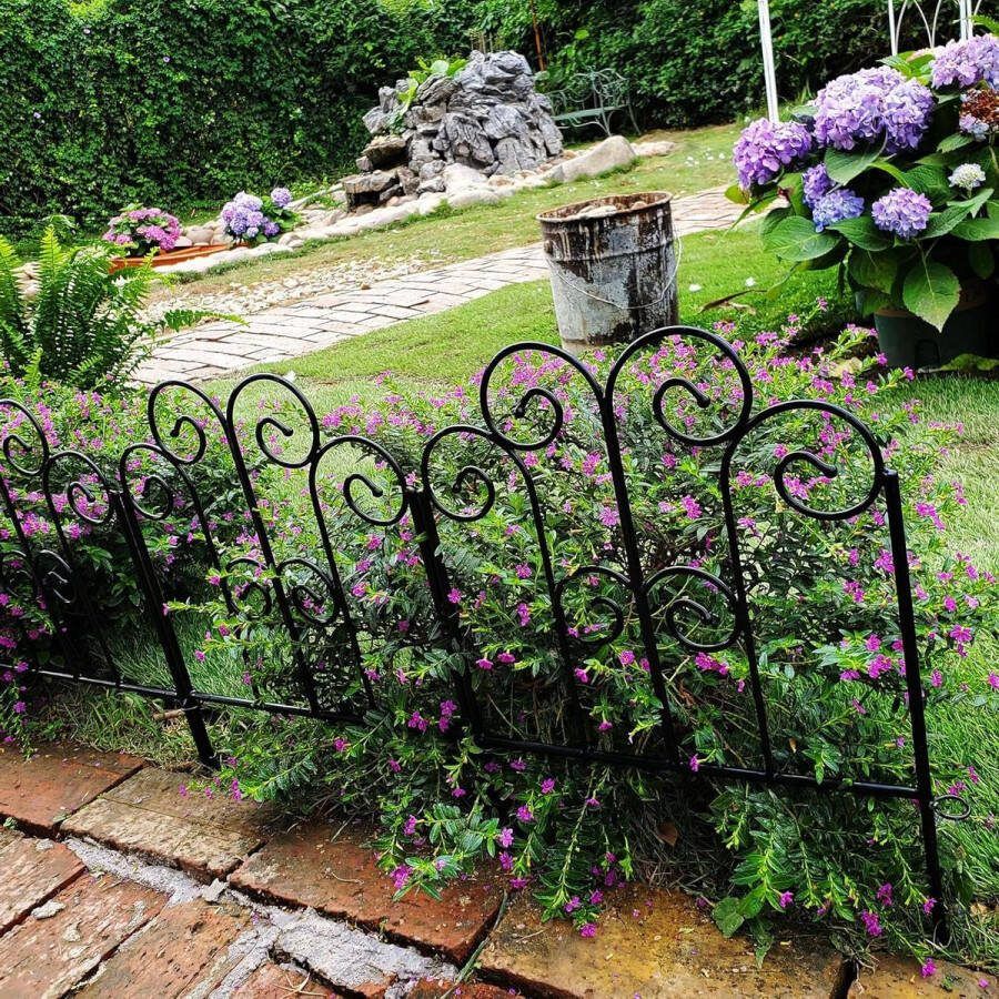 Green Harmony Decoratief ijzeren tuinhek 43 cm x 15 m pakket met 5 panelen roestbestendige metalen omheiningspanelen bloembedden moestuinen landschapsarchitectuur honden. Green Harmony Tuinhek