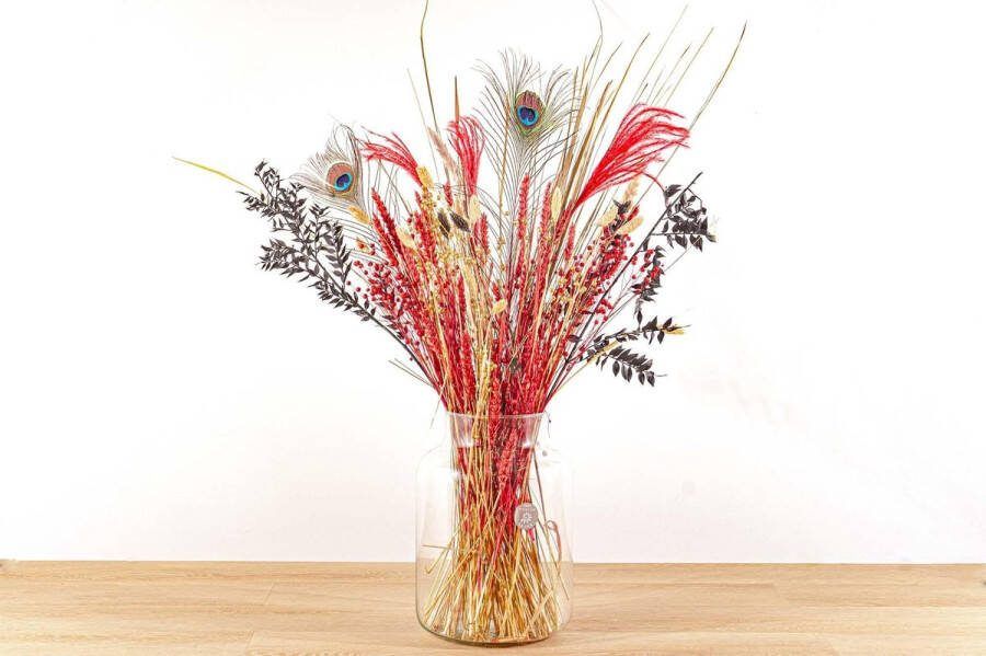 Green Harmony Droogbloemen boeket Red & Gold Droogboeket 70 cm