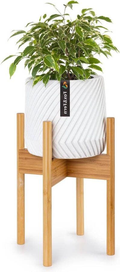 Green Harmony Flower Stand Bamboe ZONDER 20 cm witte keramische bloempot HTML Content Needed Plantentafel 2.0