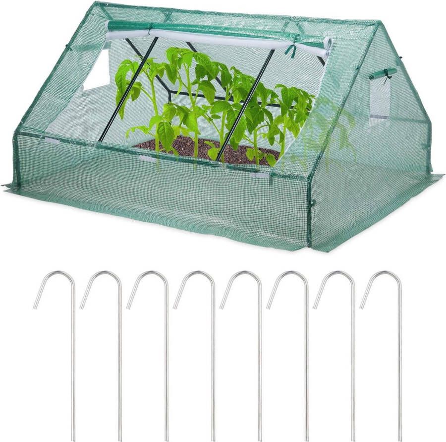 Green Harmony Kweekkas 110x180x150 cm Foliekas Laag Hoekig UV-bestendig voor Groenten en Planten Haringen Groen Green Harmony Tuinkas