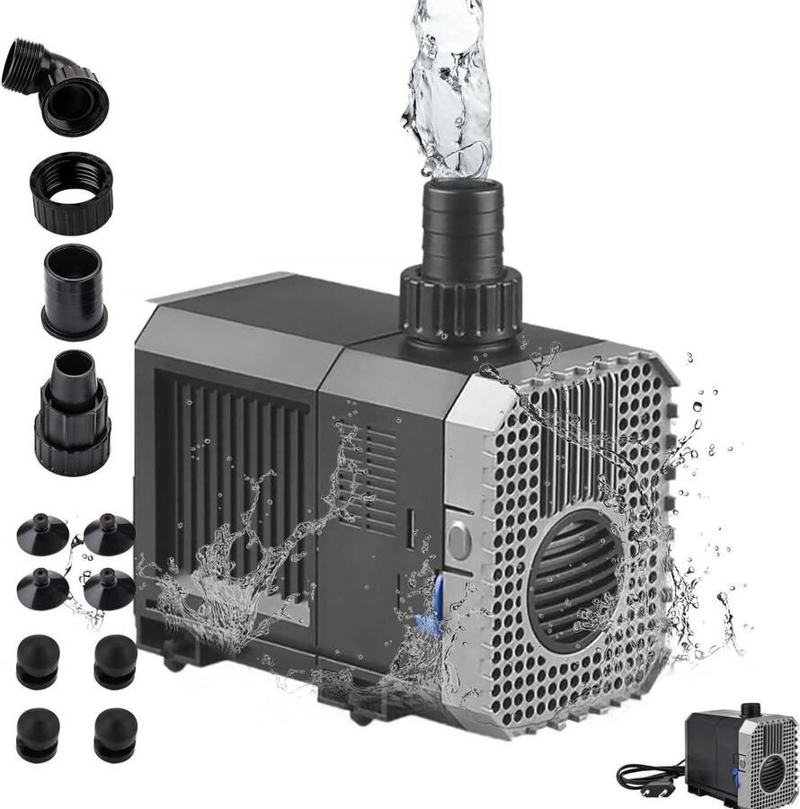 Green Harmony Mini-Aquariumpomp 3000 l u Vijverpomp 55 W Dompelpomp Waterpomp Fontein Filterpomp voor Vijver Vistank Green Harmony Vijverfilter 2.0
