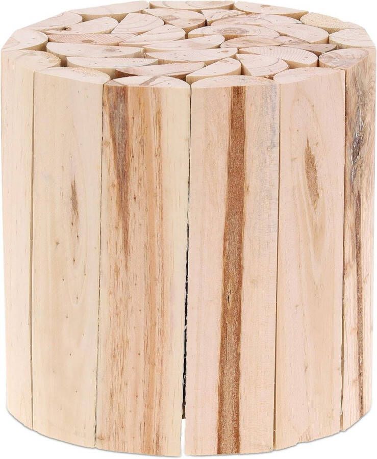 Green Harmony Plantenkruk Hout Rond Onbehandeld Bloempotten Decoratie Plantentafel Binnen HxØ 20x20 cm Naturel Green Harmony Plantentafel 1.0