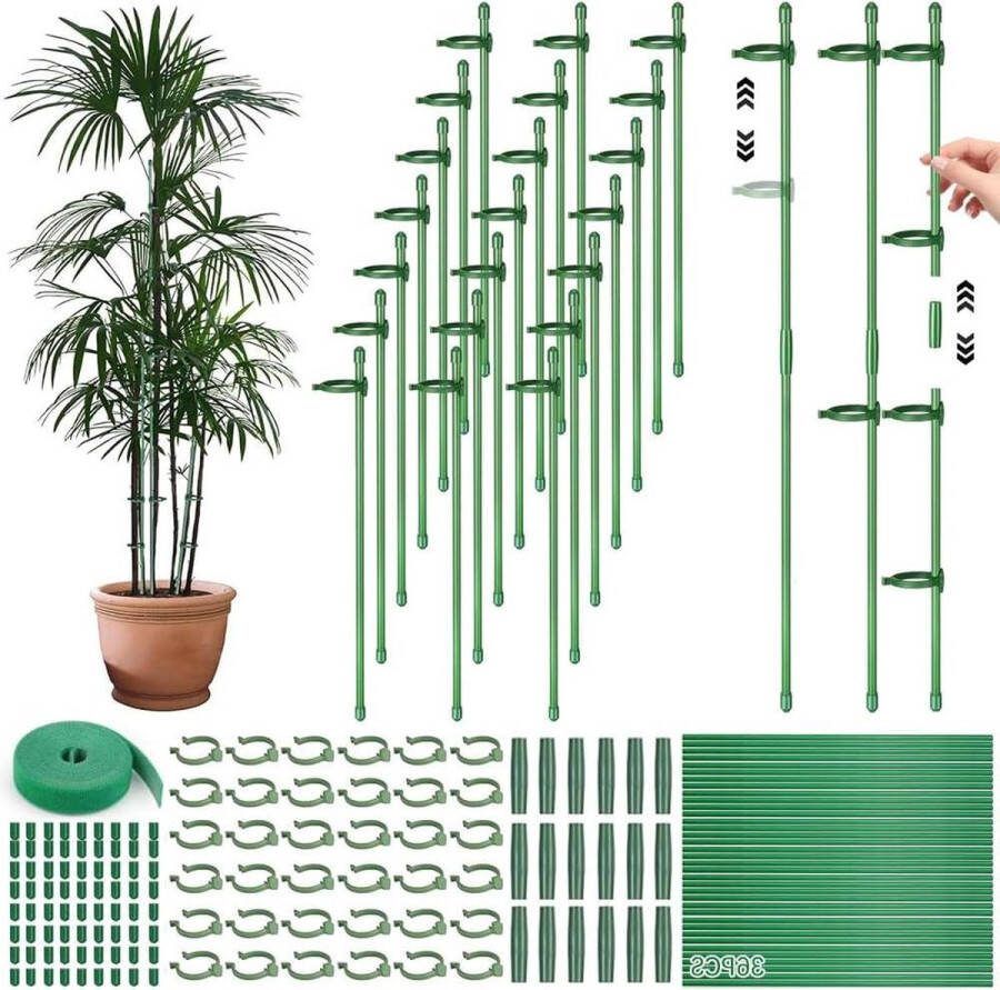 Green Harmony Plantensteun Klimhulp 36 plantenstokken verlengbuizen karabijnhaken plantenhouder rankstaven komkommers tomaten orchideeën bonen erwten Plantensteun halfrond 2.0