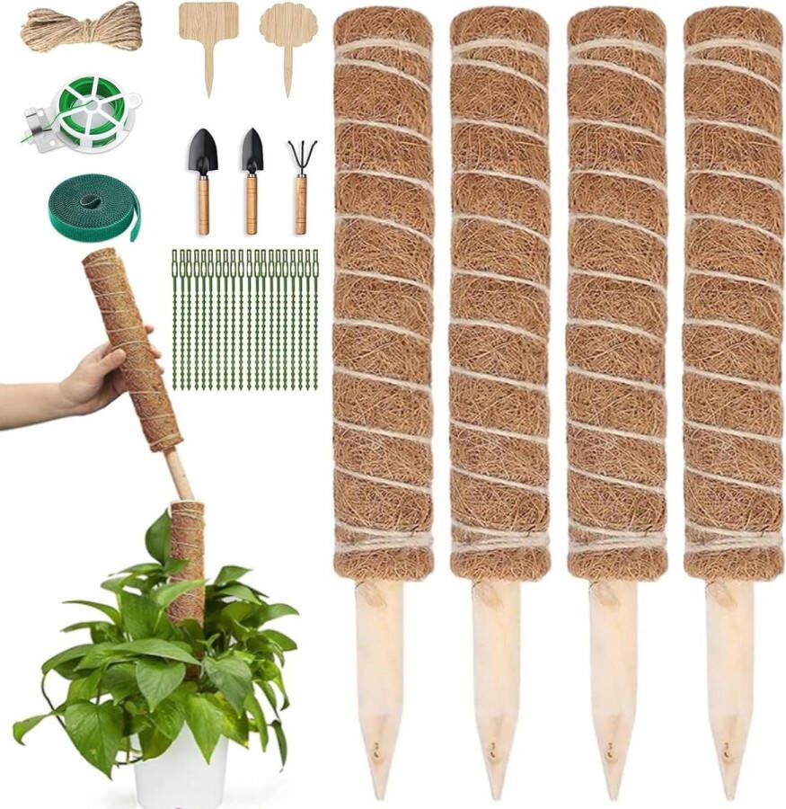 Green Harmony Plantenstokjes 40 cm kokosnootstok voor kamerplanten Monstera plantensteun tuinplanten in huis Plantensteun halfrond 2.0