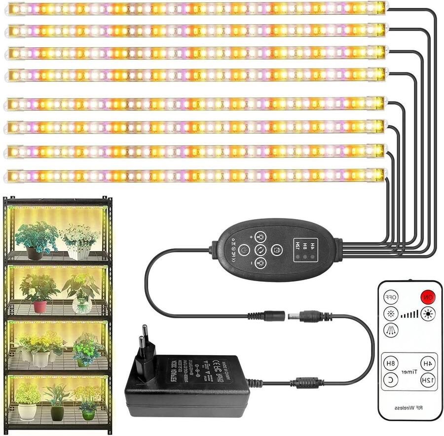 Green Harmony Led-plantenlamp met automatische timer 4 8 12 uur Full Spectrum Groeilamp met 384 leds en 10 dimbare niveaus voor vetplanten hydrocultuur Green Harmony Kweeklamp